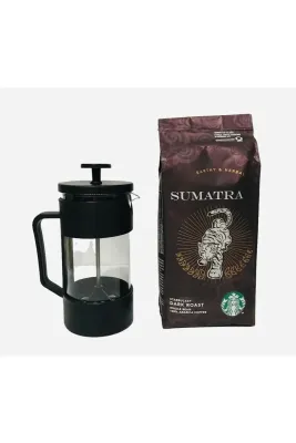 Sumatra French Press Öğütülmüş 250 G + French Press Demlik 350ml