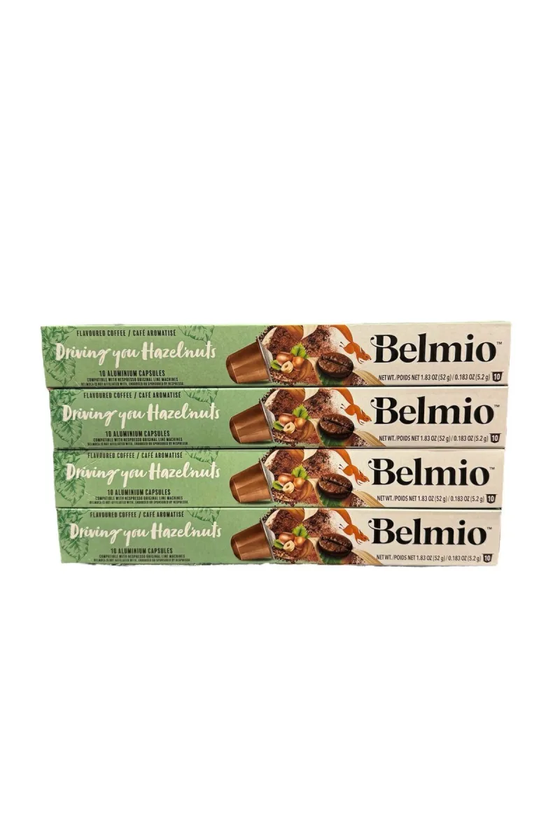 Uyumlu Belmio Flavoured Hazelnut Fındık Aromalı 40 Kapsül Kahve 4 Lü Set