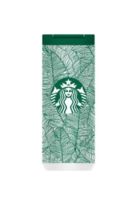 ® Yeşil Yaprak Desenli Çelik Termos 355 Ml