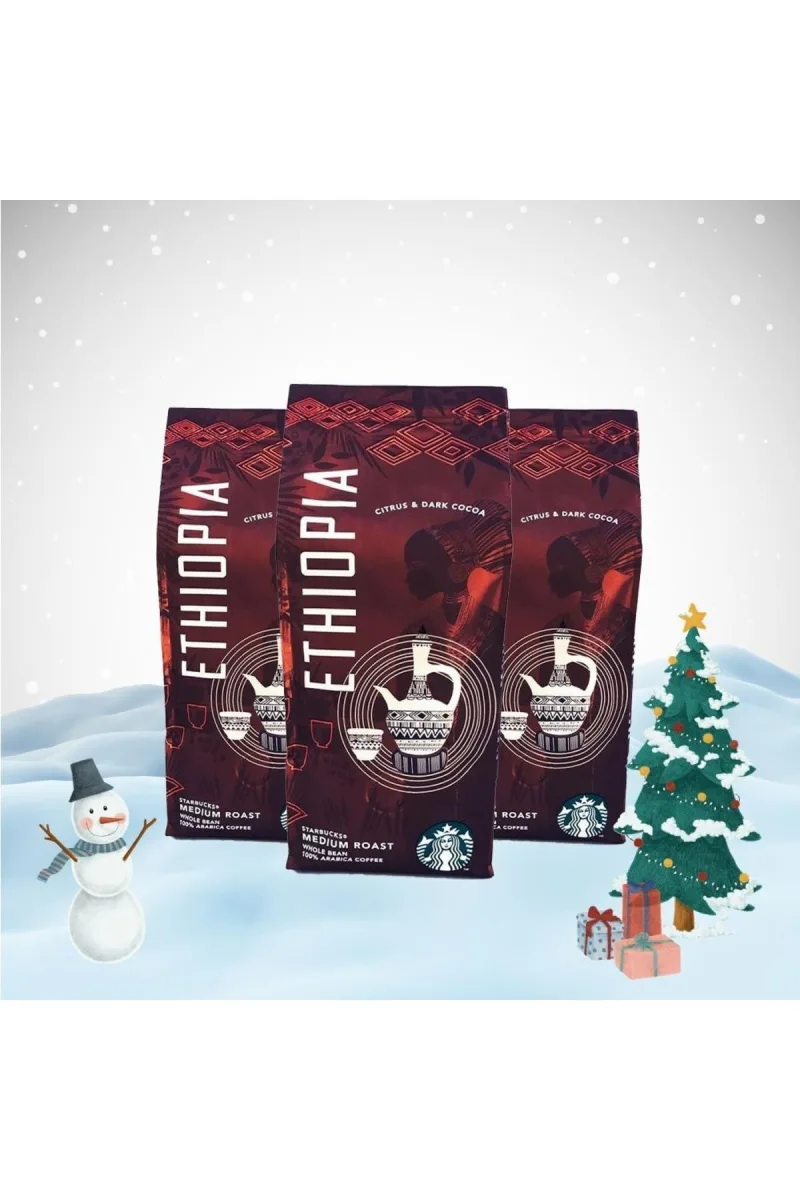 Yılbaşı Paketi Ethiopia Arabica Çekirdek Kahve 250 Gr X 3