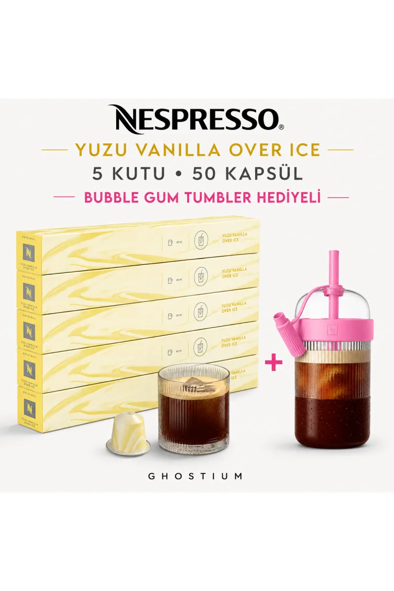 Yuzu Vanilla Over Ice 50 Kapsül + Bubble Gum Tumbler Hediyeli I Ghostium