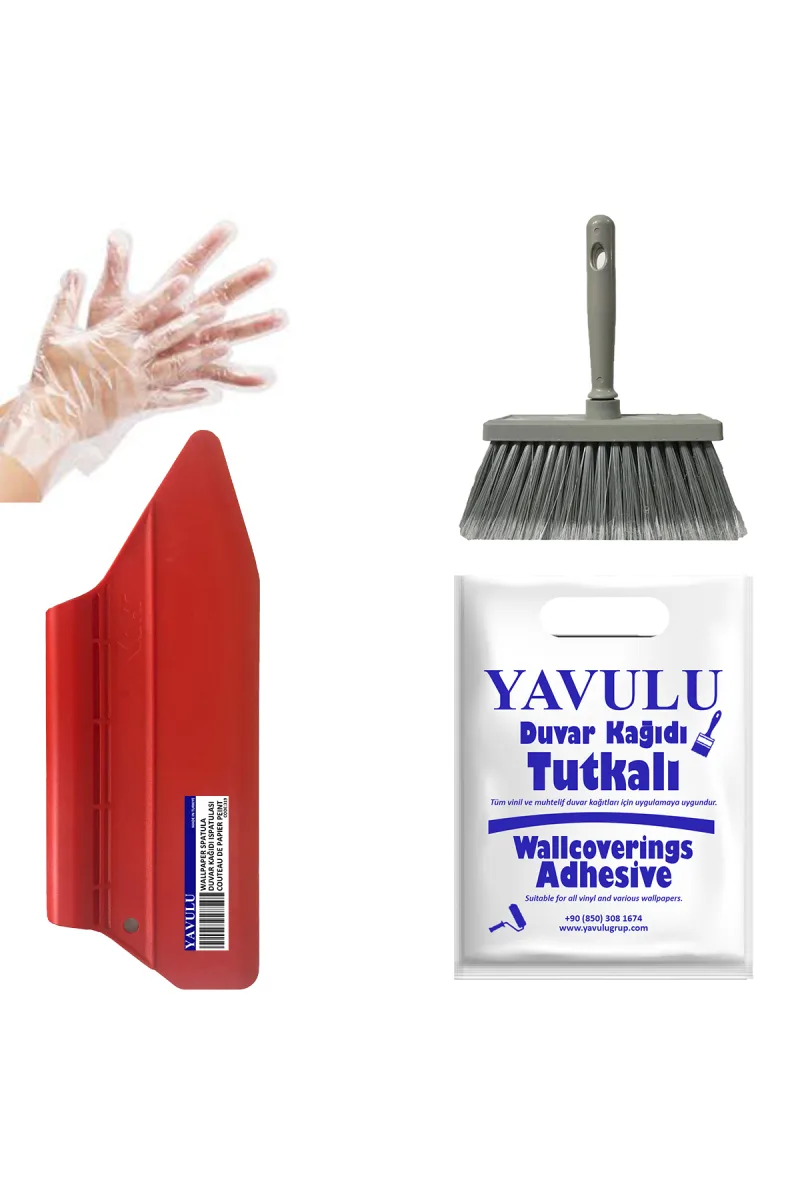 125gr 4'lü Duvar Kağıdı Uygulama Seti / Duvar Kağıdı Yapıştırıcısı Tutkalı 125g (Topaklanma Yapmaz)