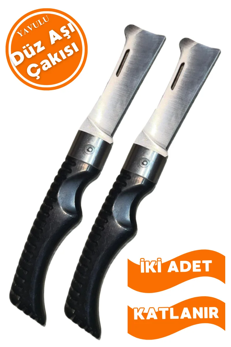 2'li Düz Aşı Çakısı Bağ Biçağı Dal Aşılama Çakısı Düz Uçlu Aşı Çakısı Paslanmaz Aşı Çakısı İki Adet