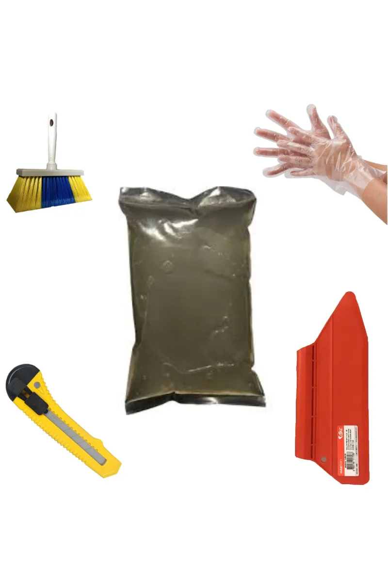5'li Set Duvar Kağıdı Uygulama Seti 1000 ml Hazır Sıvı Tutkal, Yapıştırıcı, Glitolin