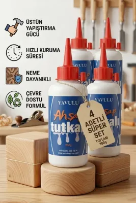 Ahşap Tutkalı PVA Tutkal Mobiya Tutkalı Köpük Tutkaşı 200gr 4ADET