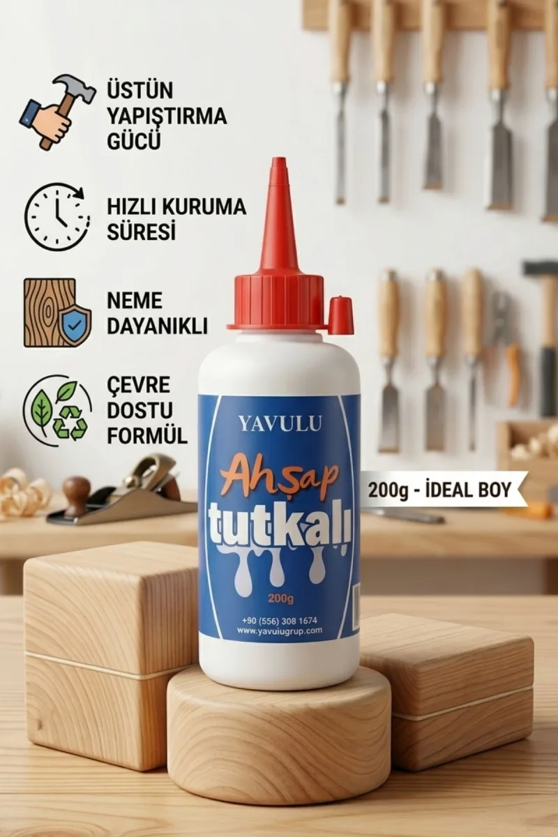 Ahşap Tutkalı PVA Tutkal Mobiya Tutkalı Köpük Tutkaşı 200gr