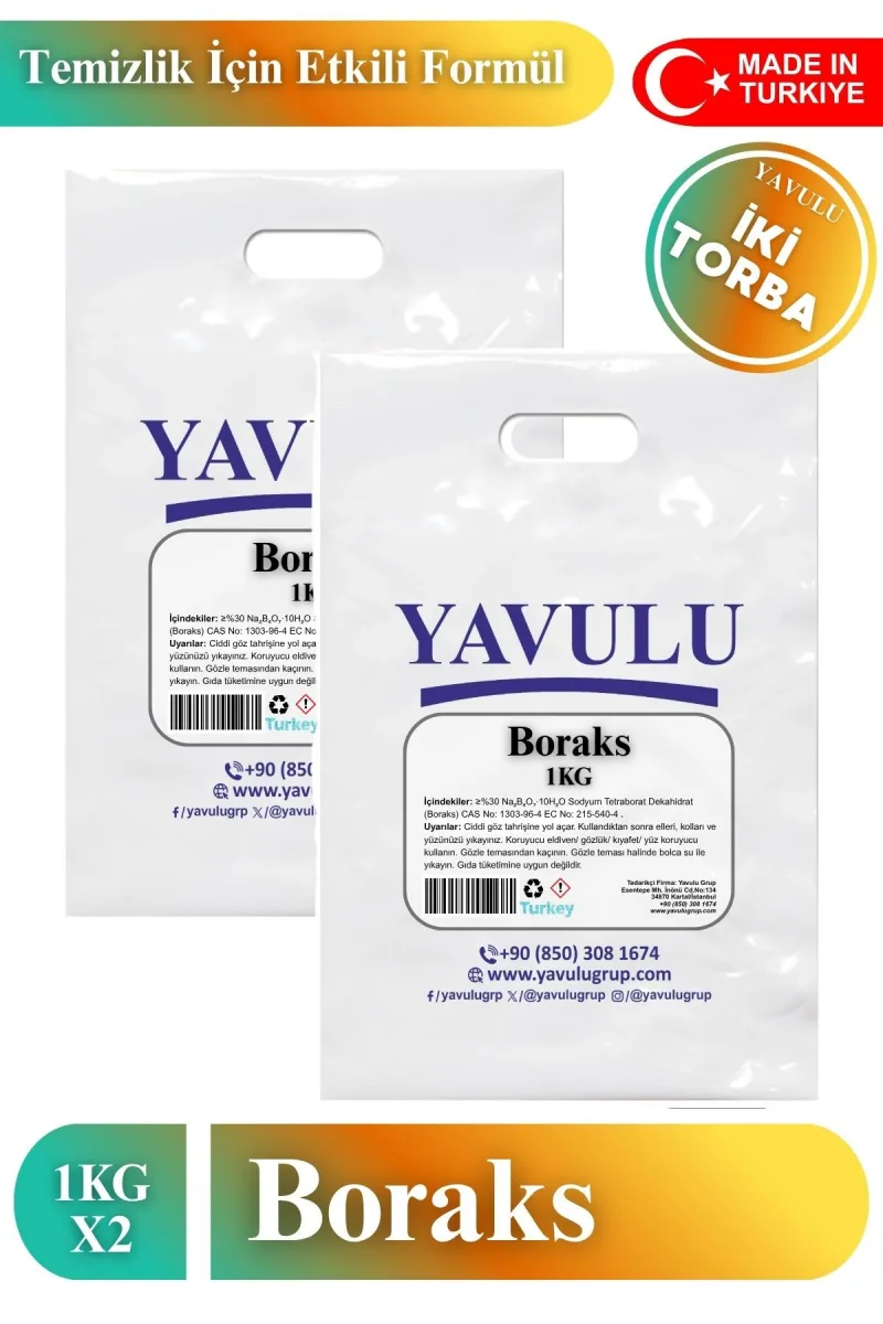 Boraks Ultra Beyazlatıcı Optik Etkili 2'li 1kg Torba Paket