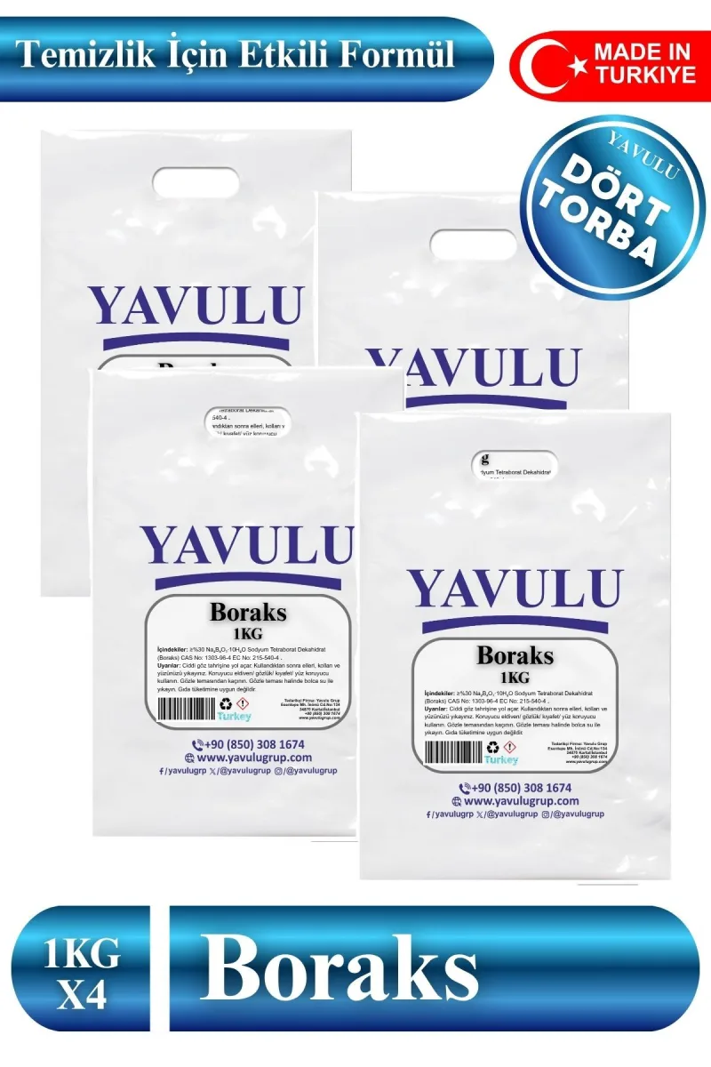 Boraks Ultra Beyazlatıcı Optik Etkili 4'lü 1kg Torba Paket