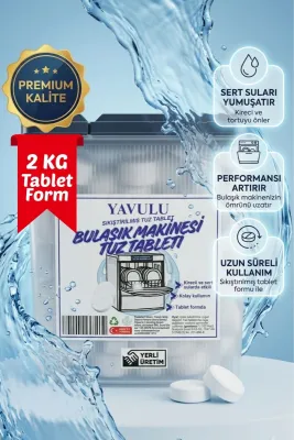 Bulaşık Tuz Tableti Kutulu Bulaşık Makinesi Tuzu Kireç ve Sert Sularda Etkili 2KG