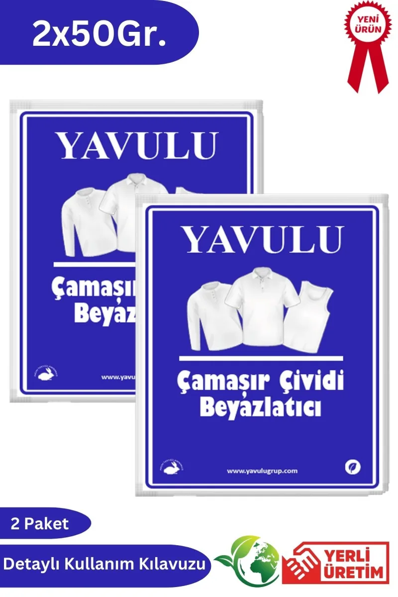 Çamaşır Çividi Mavi Toz Çivit Çamaşır Beyazlatıcı Çamaşır Çiviti 2 Paket 50Gr