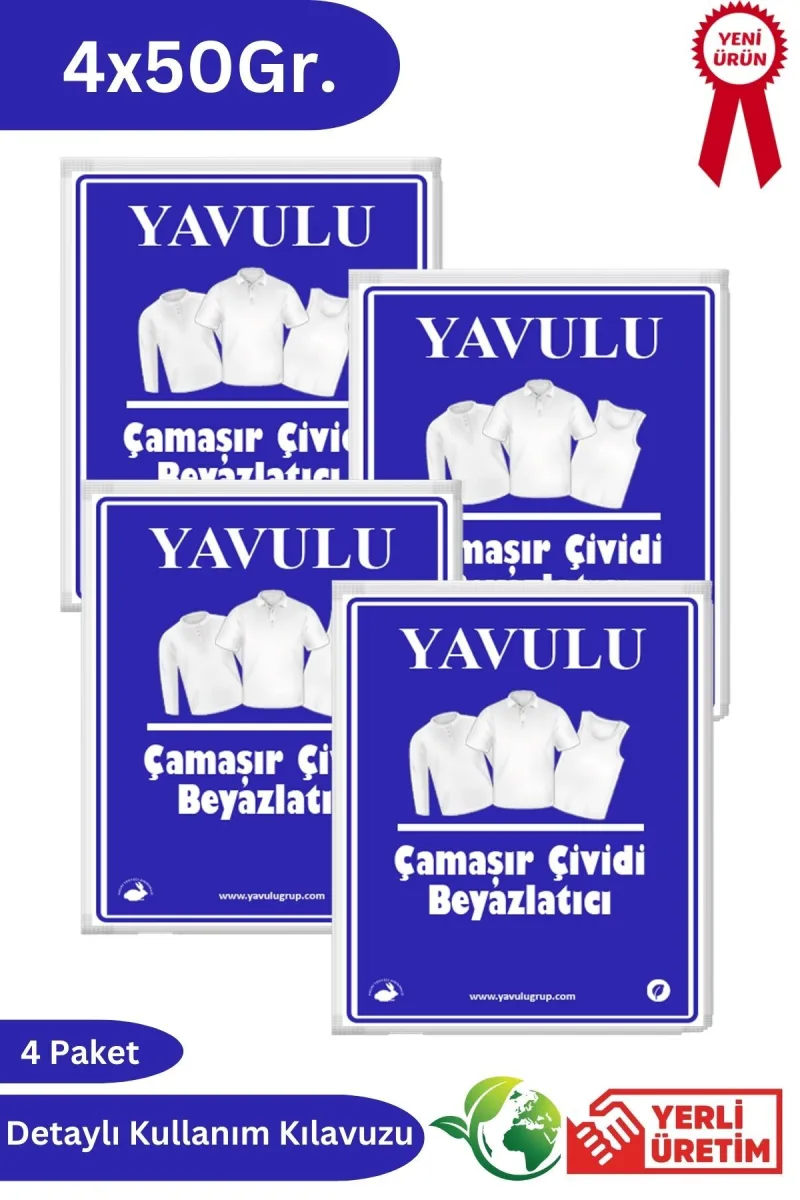 Çamaşır Çividi Mavi Toz Çivit Çamaşır Beyazlatıcı Çamaşır Çiviti 4 Paket 50Gr