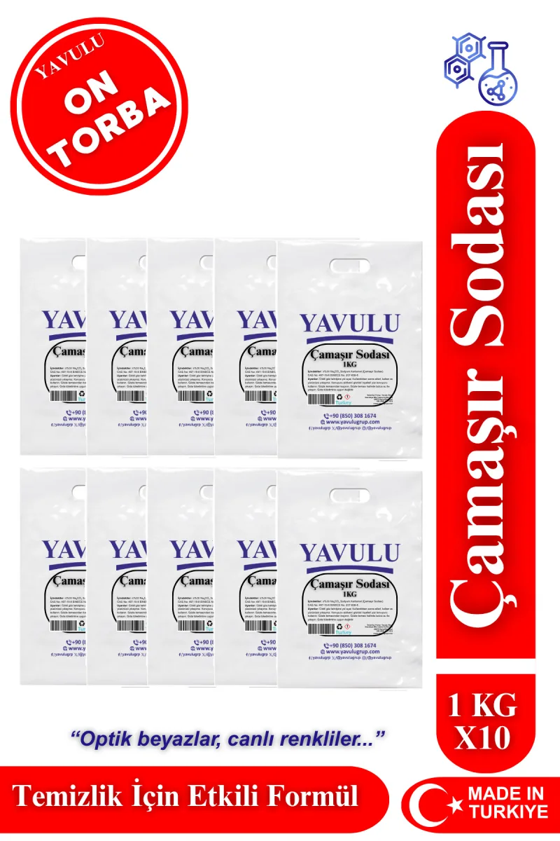 Çamaşır Sodası Ultra Beyazlatıcı Optik Etkili 10'lu 1kg Torba Paket