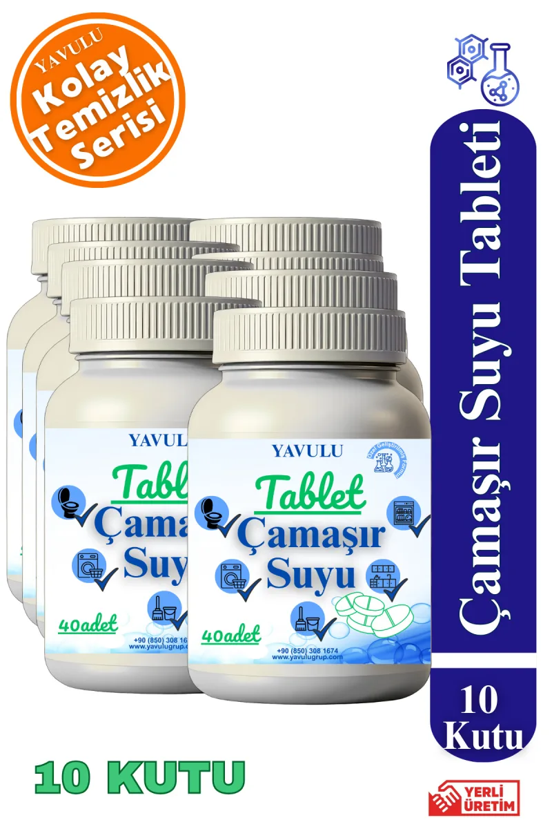 Çamaşır Suyu Tableti (1Kutu=40Tablet) Ultra Konsantre Tablet Çamaşır Suyu (10KUTU)