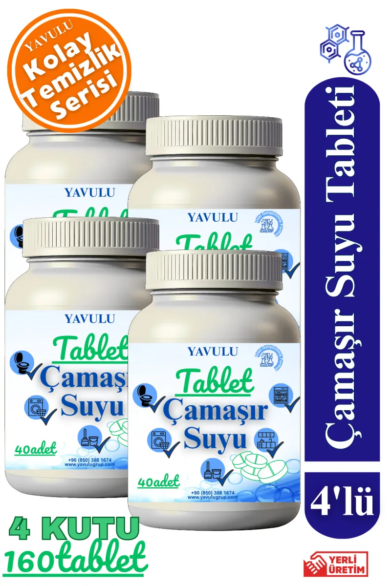 Çamaşır Suyu Tableti (1Kutu=40Tablet) Ultra Konsantre Tablet Çamaşır Suyu (4KUTU)