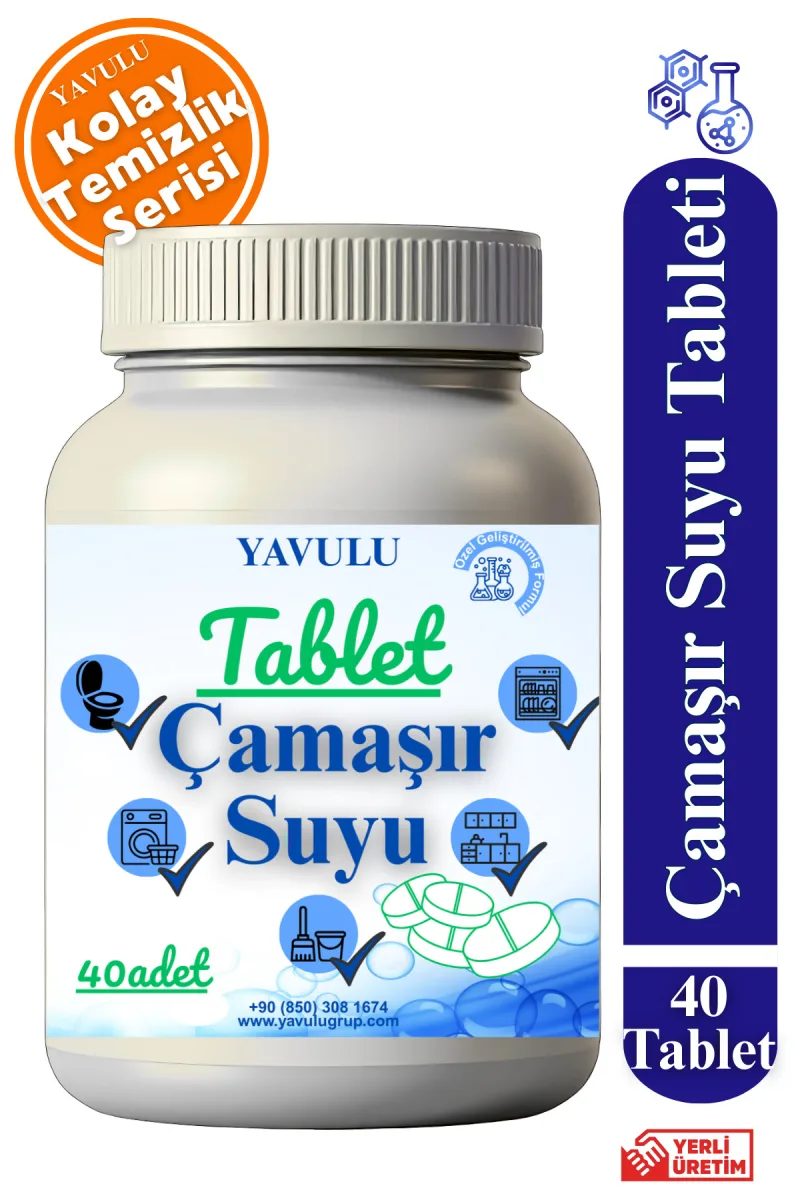 Çamaşır Suyu Tableti (1Kutu=40Tablet) Ultra Konsantre Tablet Çamaşır Suyu