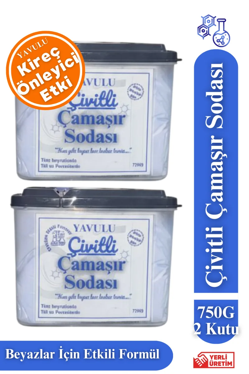 Çivitli Çamaşır Sodası Çivit Etkili Optik Beyazlık 750GR 2'li Kutu Çivitli Leke Sökücü Beyazlatıcı