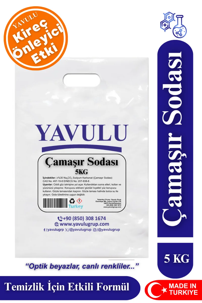 Ekonomik Paket Çamaşır Sodası Beyazlaıcı 5kg Büyük Boy 5000g