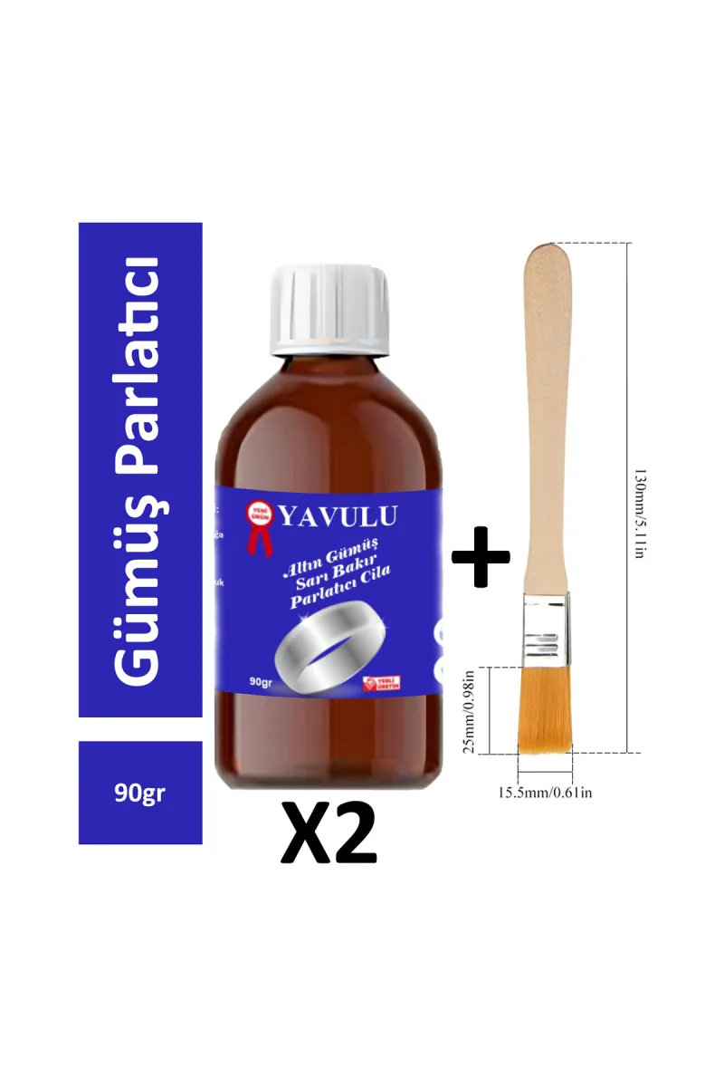 Gümüş Cilası, Gümüş Parlatıcısı, Altın Parlatıcısı Set Fırça+Parlatıcı(2Adet)
