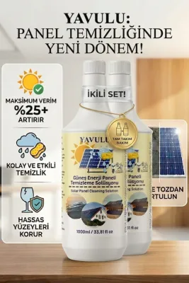 Güneş Enerji Paneli Temizleme Solusyonu Panel Temizleyici GES Temizleme Kimyasalı Solar Cleaner İKİLİ 2X1000ML (1L)