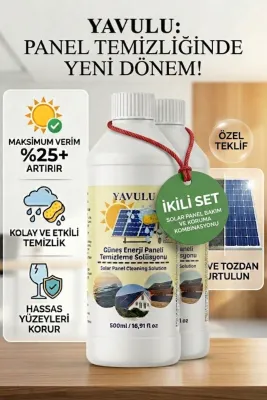 Güneş Enerji Paneli Temizleme Solusyonu Panel Temizleyici GES Temizleme Kimyasalı Solar Cleaner İKİLİ 2X500ML (0.5L)