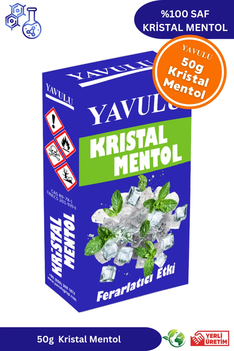 Kristal Mentıol 50g Hava Temizleyici ve Oda Ferahlatıcı (Nane Ruhu) %100 Saf İçerik