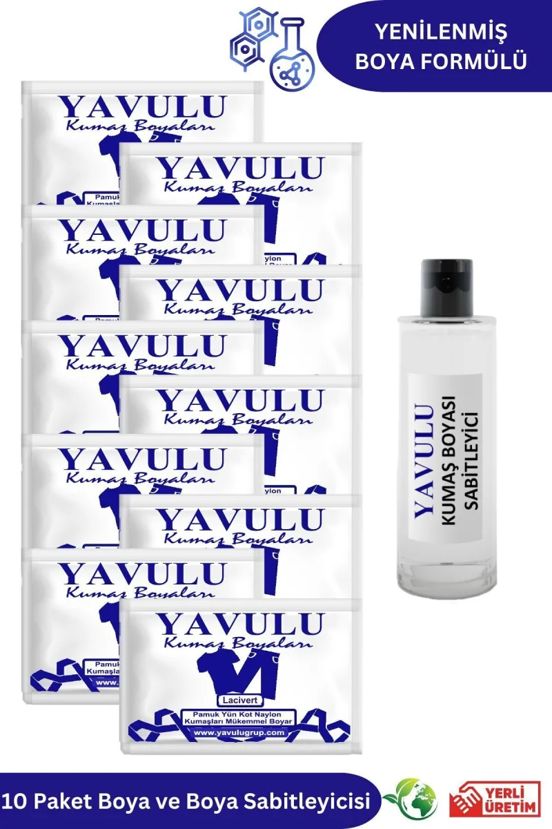 Lacivert Kumaş Boyası / Tekstik Boyası / Giysi Boyası / Toz Kumaş Boyası 10Ad.