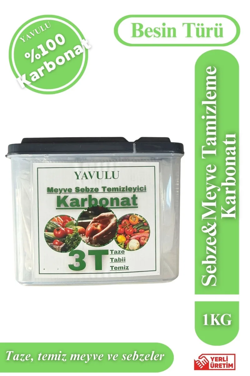 Meyve Sebze Temizleyici Karbonat Yıkayıcı Pestisit Kalıntı Giderici 1KG Özel Kutusunda