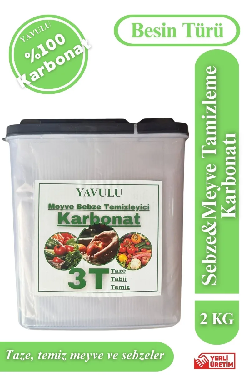 Meyve Sebze Temizleyici Karbonat Yıkayıcı Pestisit Kalıntı Giderici 2KG Özel Kutusunda