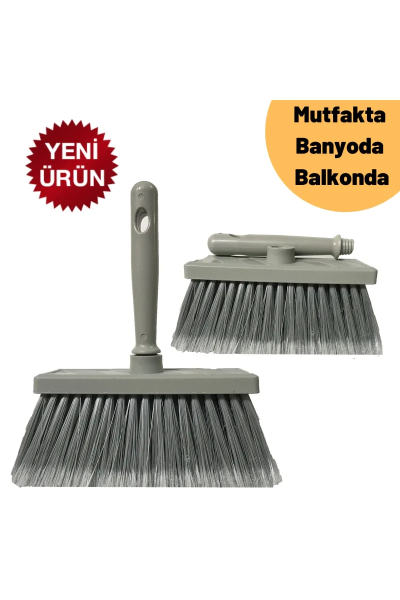 Minik Saplı Çok Amaçlı Pratik Temizlik Fırçası Banyo Mutfak Balkon Araba Araç Süpürgesi