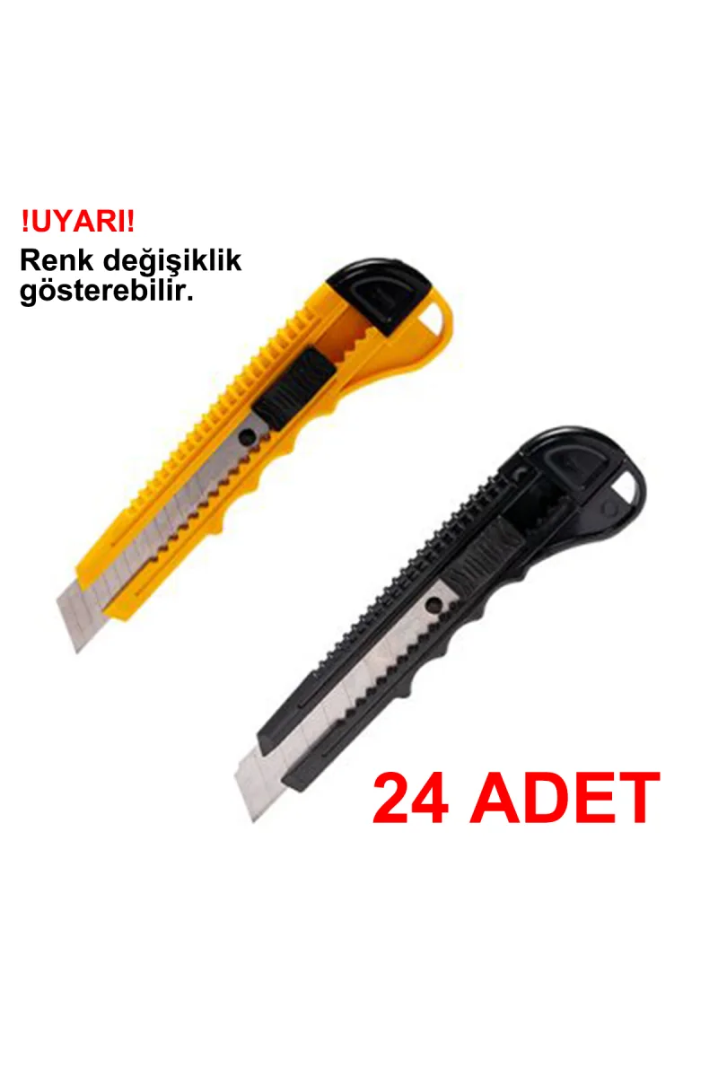 Plastik Makas Maket Bıçağı Falçata Geniş Büyük Boy (24 Adet)