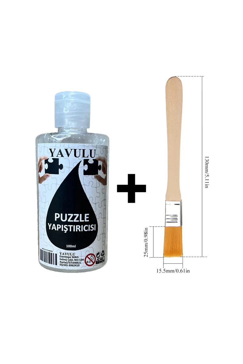 Puzzle Yapıştırıcısı / Puzzle Koruyucusu / Puzzle Tutkalı (Şeffaf) 100gr(1Adet) ve Fırça
