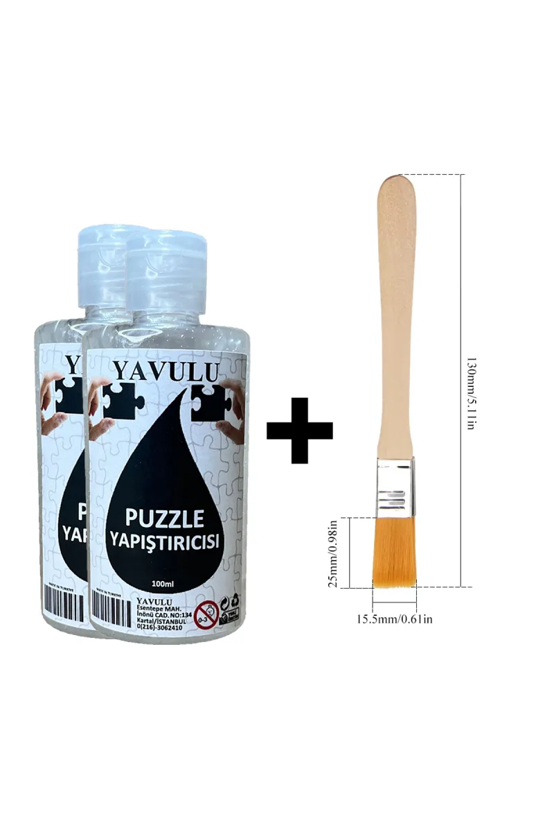 Puzzle Yapıştırıcısı / Puzzle Koruyucusu / Puzzle Tutkalı (Şeffaf) 100gr(2Adet) ve Fırça
