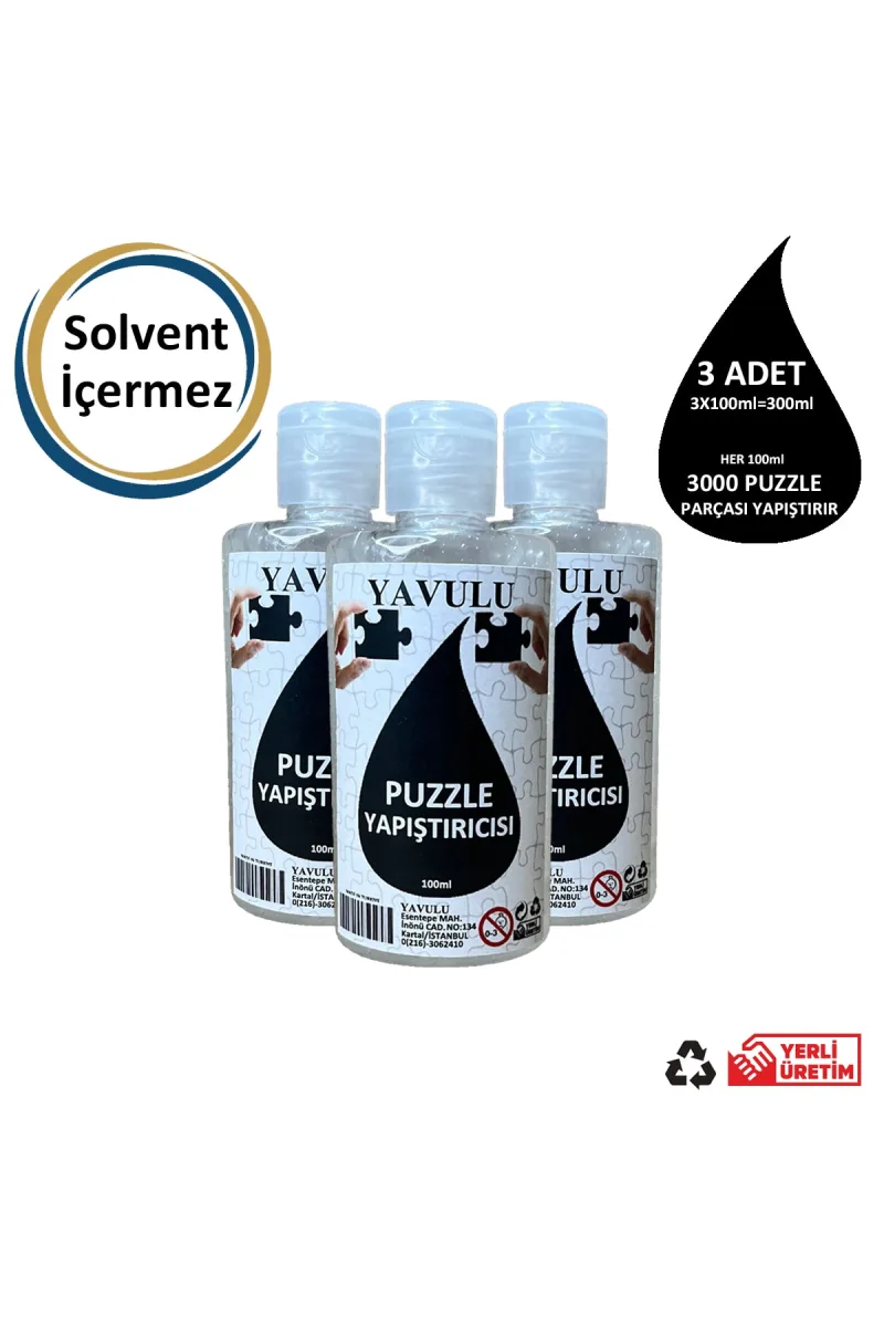 Puzzle Yapıştırıcısı / Puzzle Koruyucusu / Puzzle Tutkalı (Şeffaf) 100ml(3Adet)