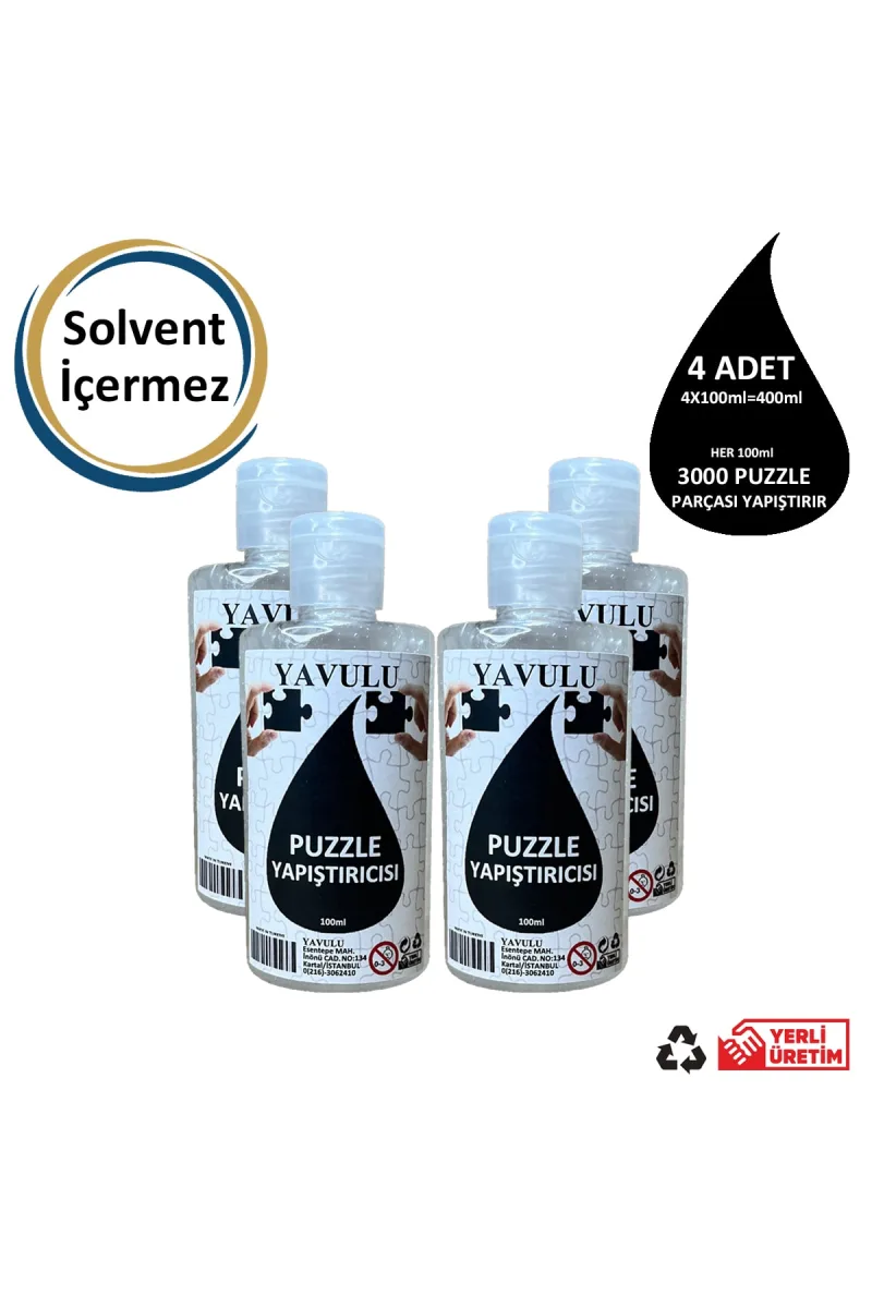 Puzzle Yapıştırıcısı / Puzzle Koruyucusu / Puzzle Tutkalı (Şeffaf) 100ml(4Adet)