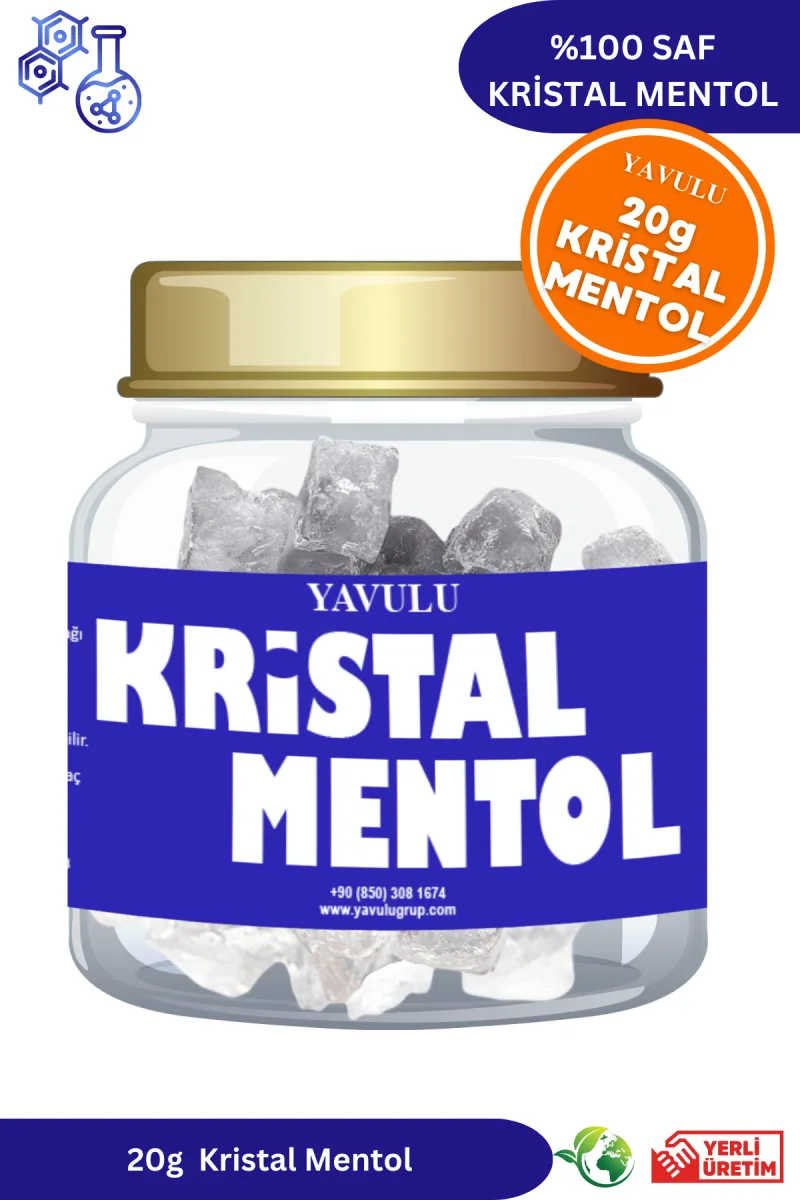 Saf Mentol Kristali 20gr Buhar Banyosu, Masaj ve Duş için Doğal Serinlik