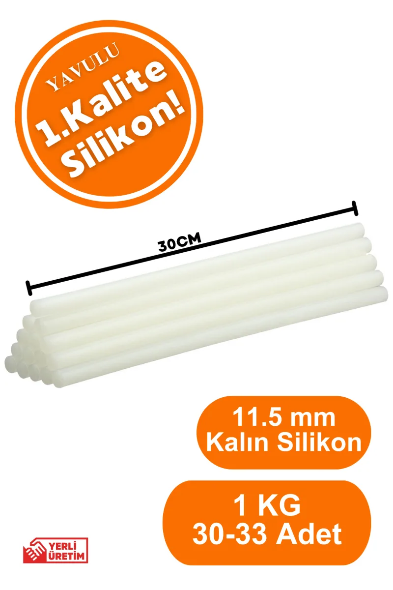 Silikon Mum Sıcak Silikon Cubuk Silikon Sıcak Silikon Ucu Mum Silikon 1KG 30Ad 11,5 mm Kalın Silikon