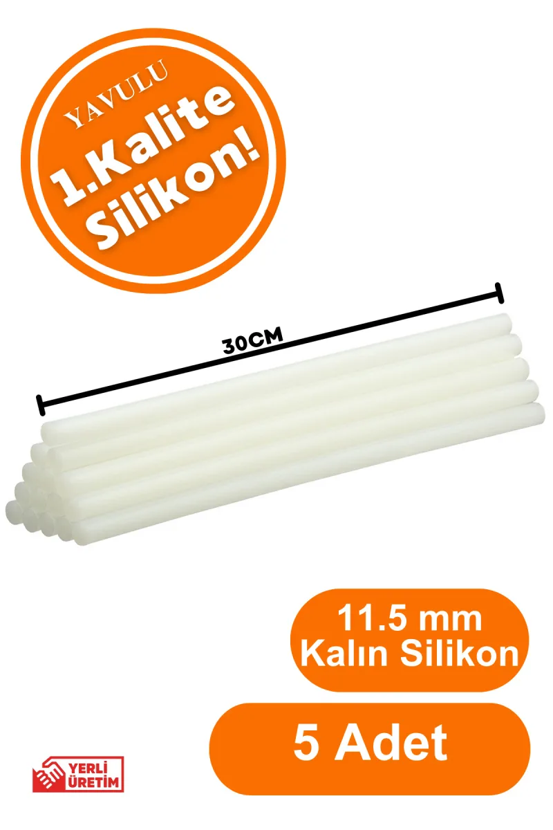 Silikon Mum Sıcak Silikon Cubuk Silikon Sıcak Silikon Ucu Mum Silikon 5 Ad. 11,5 mm Kalın Silikon