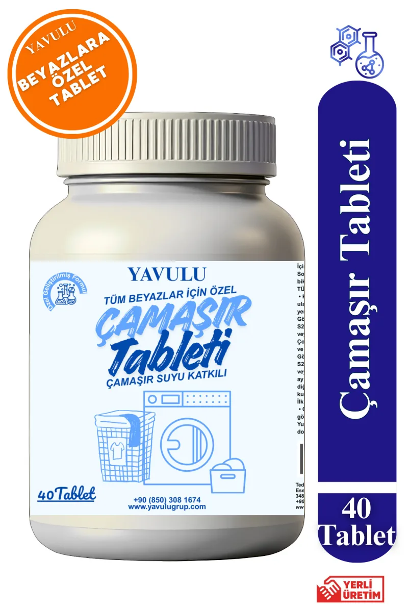 Tablet Çamar Katkısı Çamaşır Tableti Beyaz Çamaşırlara Özel Tablet Katkı 1 Kutu 40 Tablet