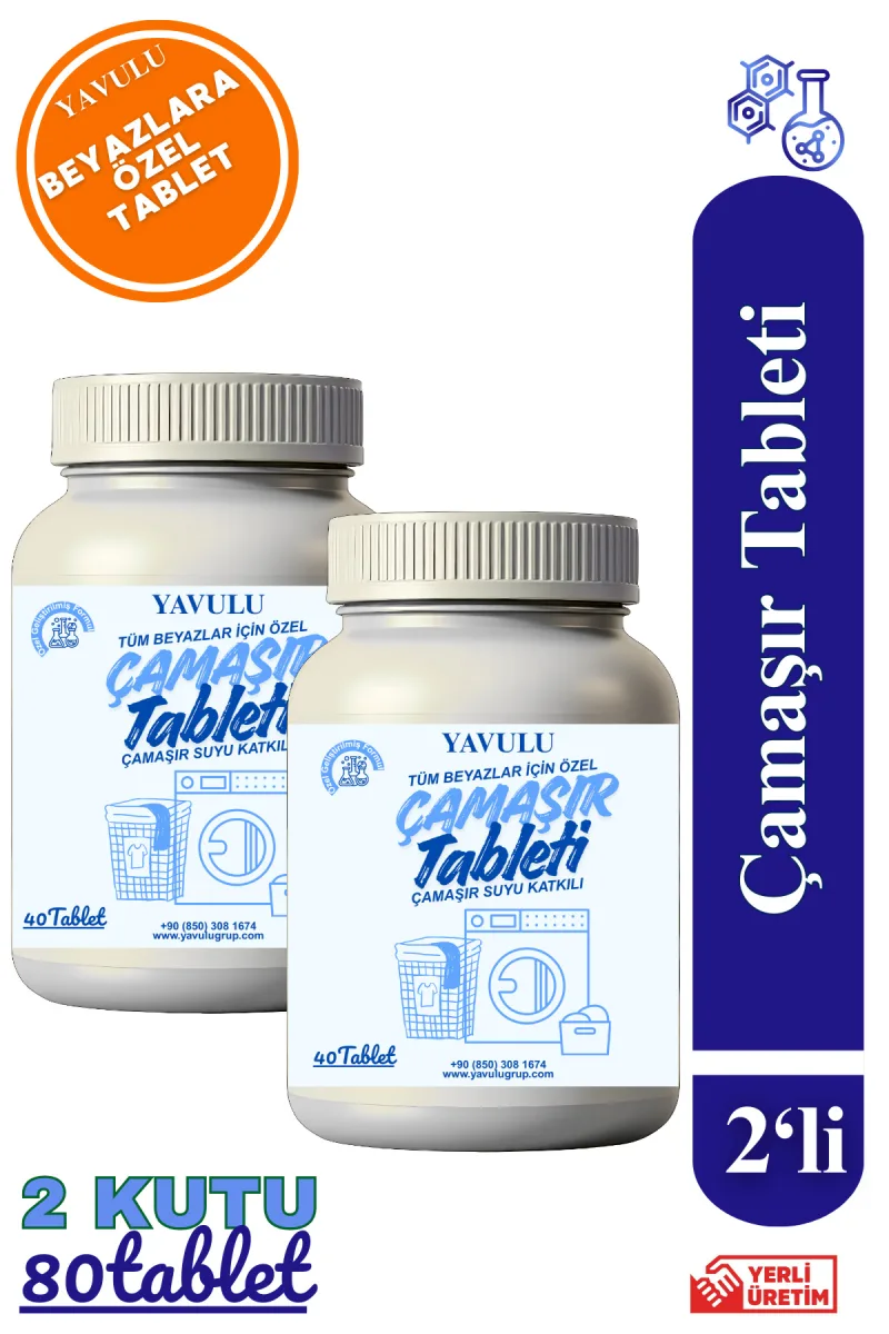 Tablet Çamar Katkısı Çamaşır Tableti Beyaz Çamaşırlara Özel Tablet Katkı 2 Kutu