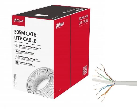 %100 Bakır Cat6 Kablo - Dahua PFM9201-6UN-C 305M Utp Cat6 Lszh Cpr E Kablosu