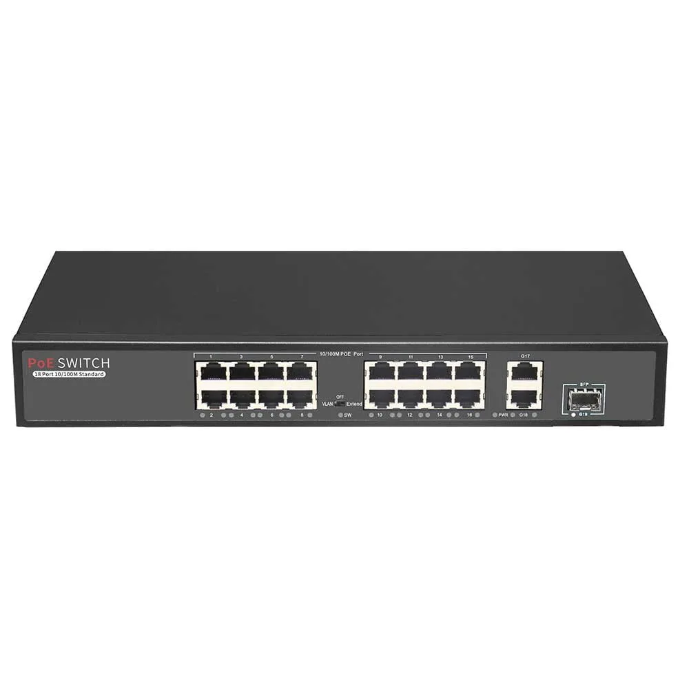 16+2 Port PoE Switch - 10/100