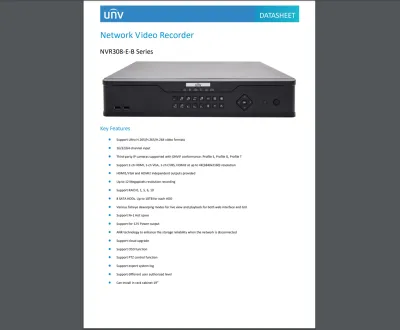 64 KANAL NVR308-E-B Series - İp Kameralar İçin 64 Kanal NVR Kayıt Cihazı