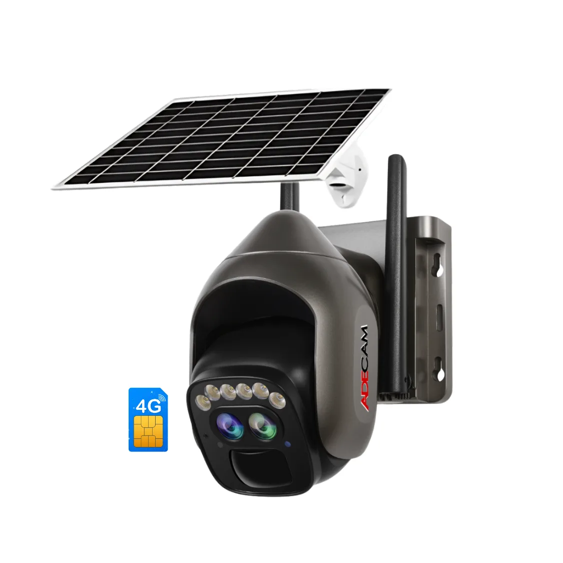 ADECAM-ADTP22-4G Solar Kamera 6 MP Tek Kameralı 10X Optik Zoomlu Güneş Enerjili Ptz Kamera
