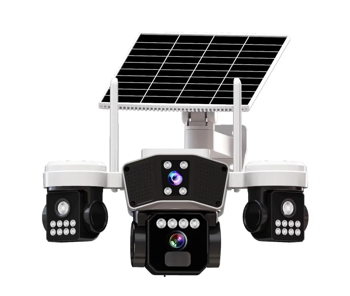 Solar 4G Sim Kartlı 3 Kameralı 9MP PTZ WarmLED Speed Dome Kamera AD-9095
