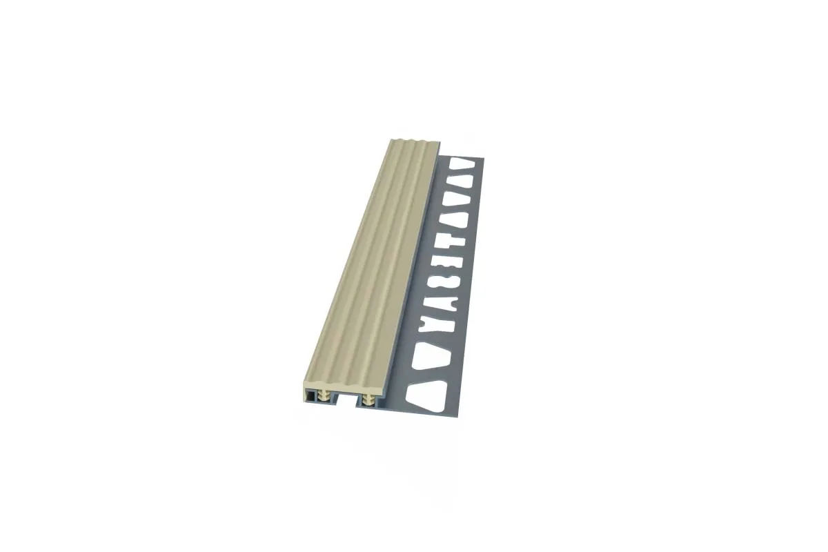 11 MM Bej PVC Bantlı Basamak Profili 250 CM
