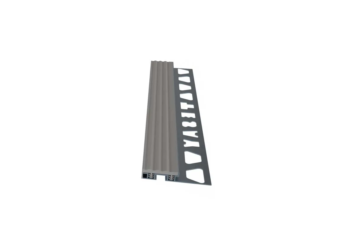 11 MM Gri PVC Bantlı Basamak Profili 250 CM