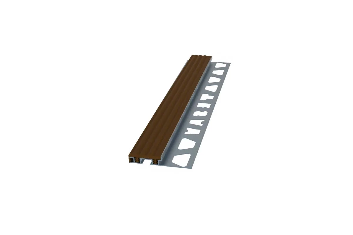 11 MM Kahve PVC Bantlı Basamak Profili 250 CM