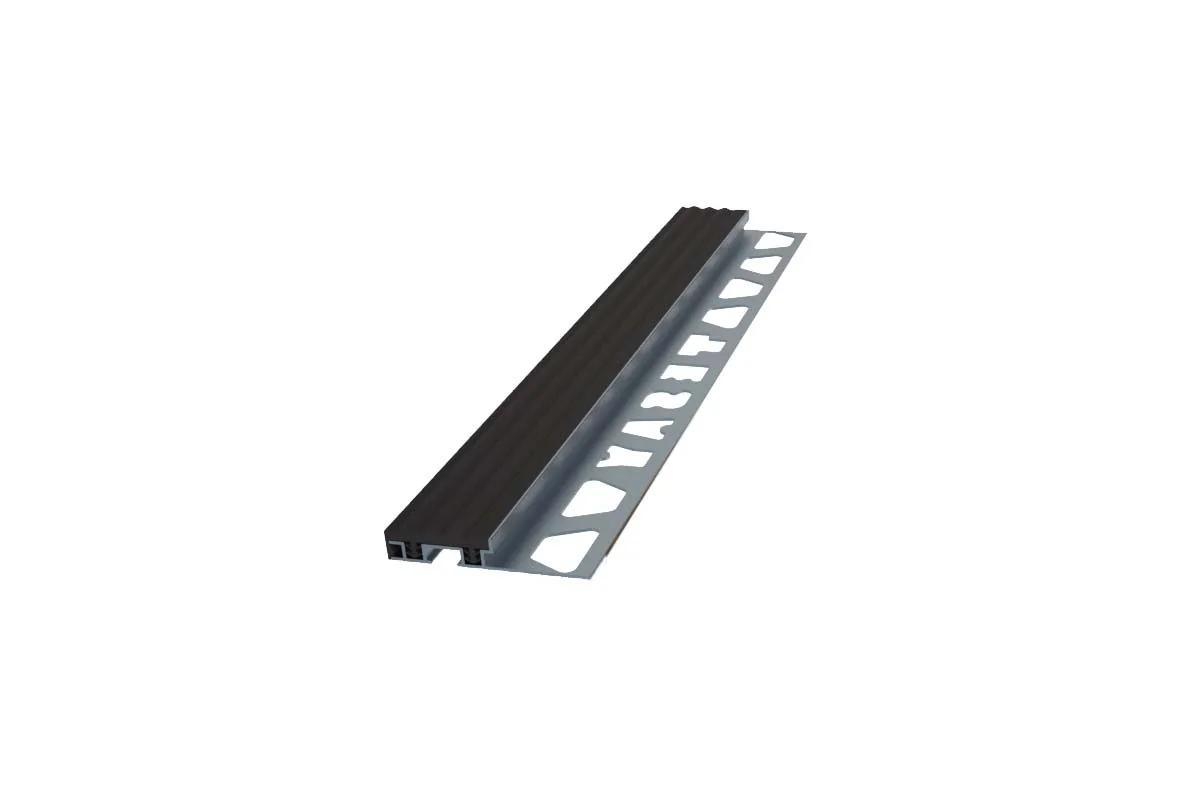 11 MM Siyah PVC Bantlı Basamak Profili 250 CM