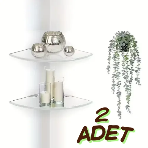 2 Adet 8mm Pleksi Hayalet v Raf | Banyo Mutfak Organizer Düzenleyici Metal Ayak Bağlantlı 18cm