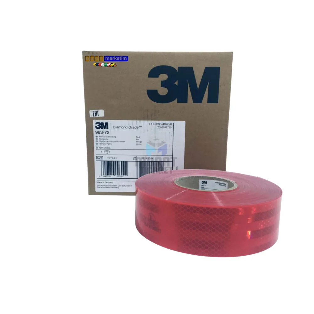 3M 983 Kırmızı Petekli Reflektif Şerit Bant 55 mm x 50 mt